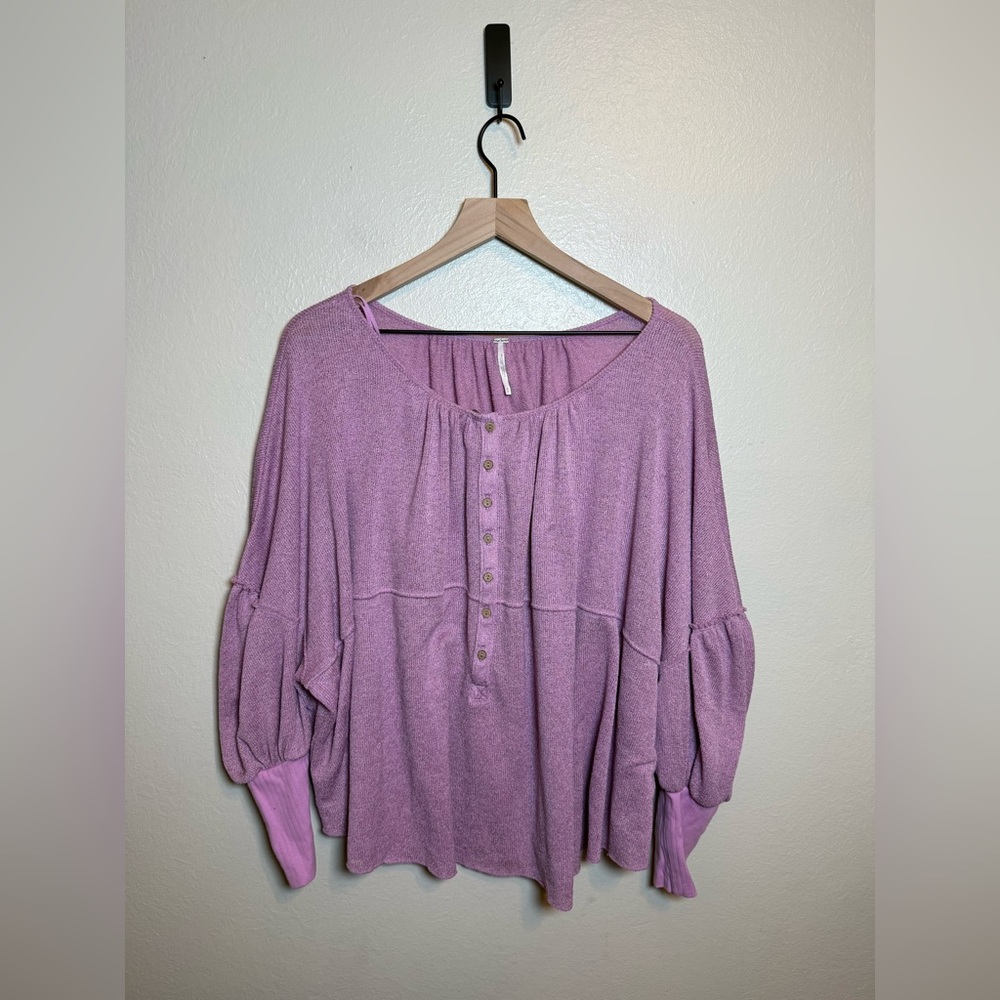 Free People Marla‎ Henley Oversized Knit Top